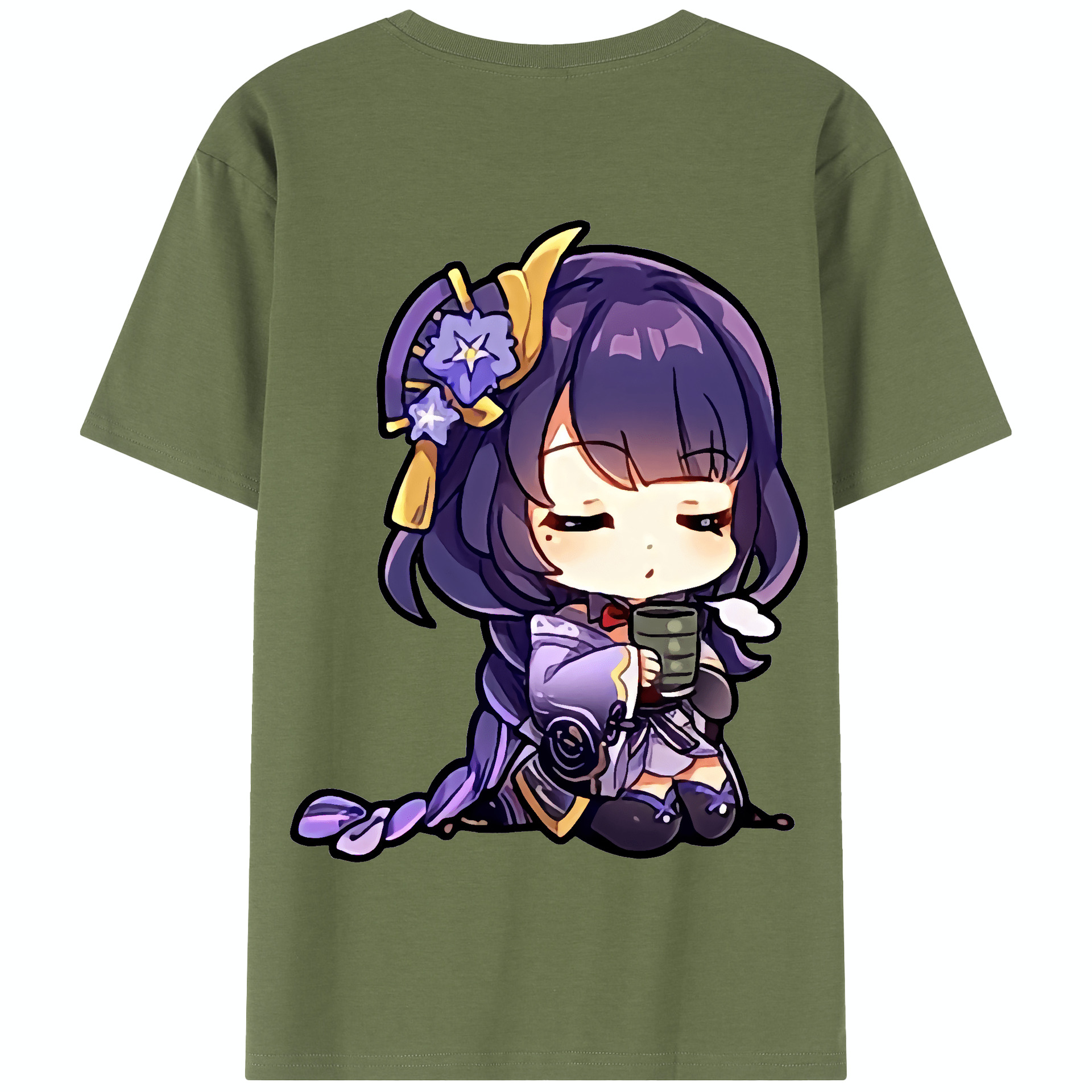 げんし神 雷電将軍 らいでんしょうぐん genshin Raiden Shogun 綿100％半袖Tシャツ（背面プリント）